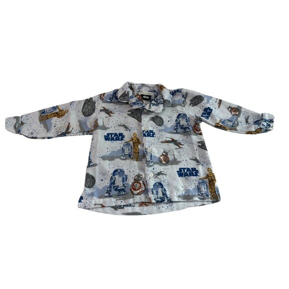 3T | Pattern Barn Kids | Star Wars™ Droid™ Flannel Pajama TOP ONLY‎ - Picture 1 of 5